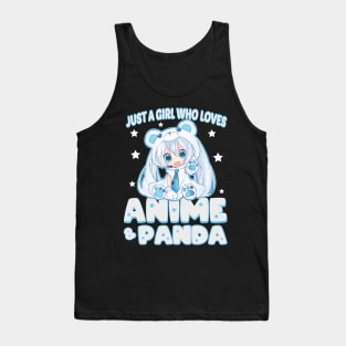 just a girl who loves anime and panda chibi anime Tank Top